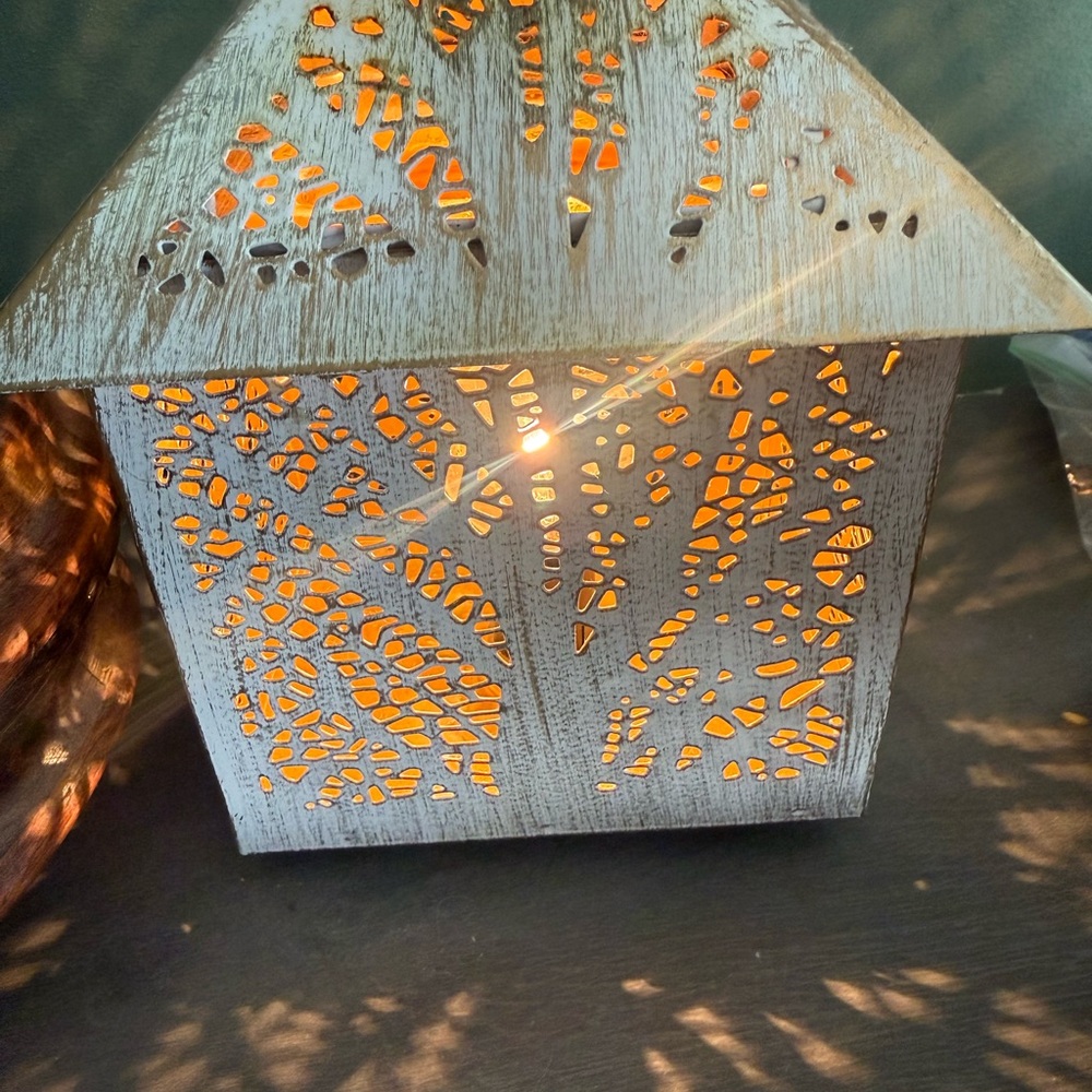 Scentsy Silver and Orange Candle Holder